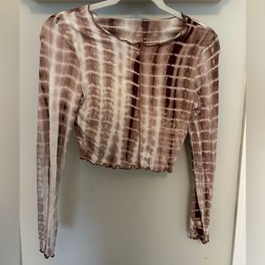 Brown SHEIN Tie Dye Long Sleeve